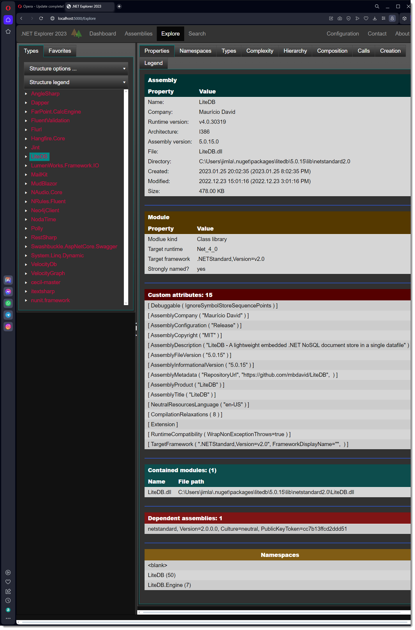 Assembly metadata